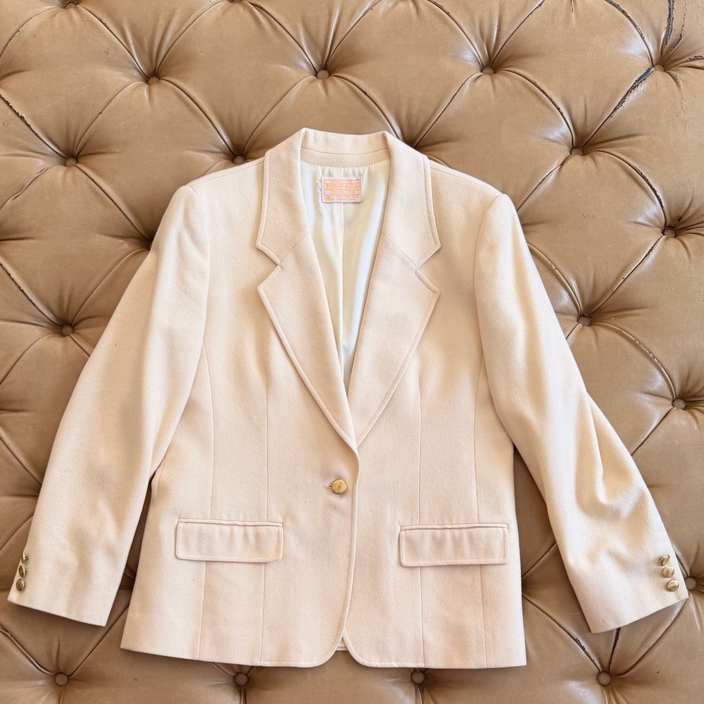 Pendleton Cream Wool Label Blazer